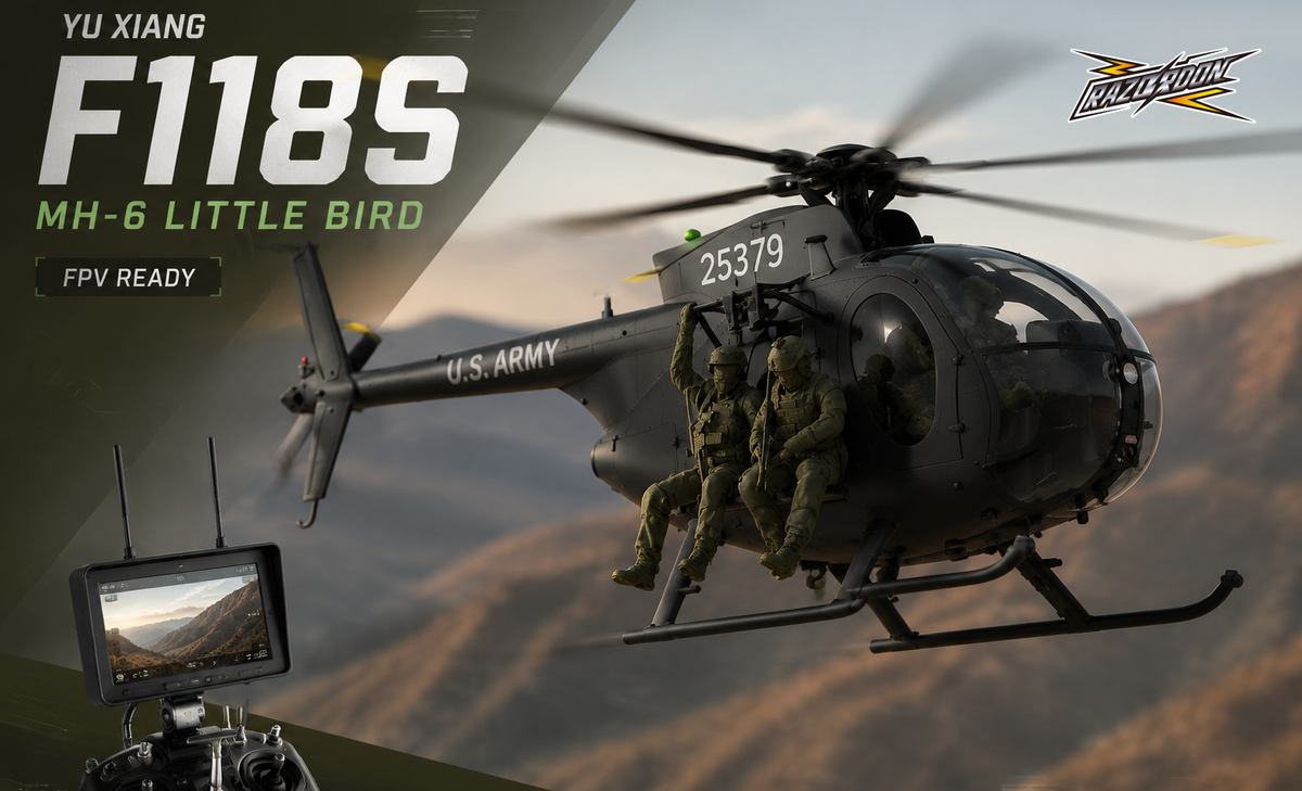 YU XIANG F118S MH-6 Little Bird FPV RC Helicopter | 1/16 Scale 250