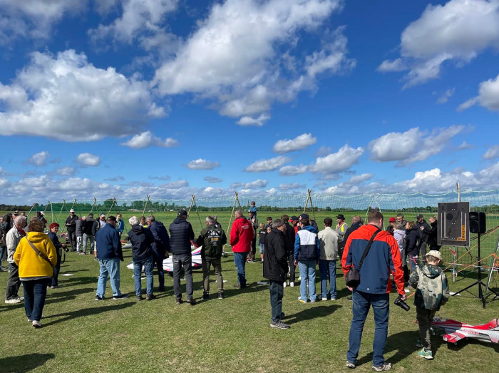 Group watching an RC plane  at the NIEDERRHEIN Air Day event