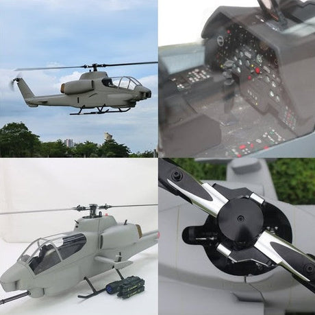 Side view of the FL500 Bell AH-1 HueyCobra RC helicopter showcasing its scale design