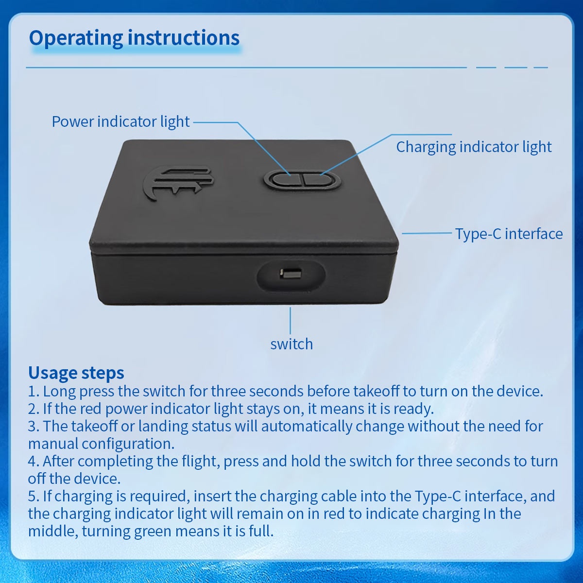 2.4GHz Rechargeable External Remote ID Transmitter Module for Drones and Helicopters - Razordon