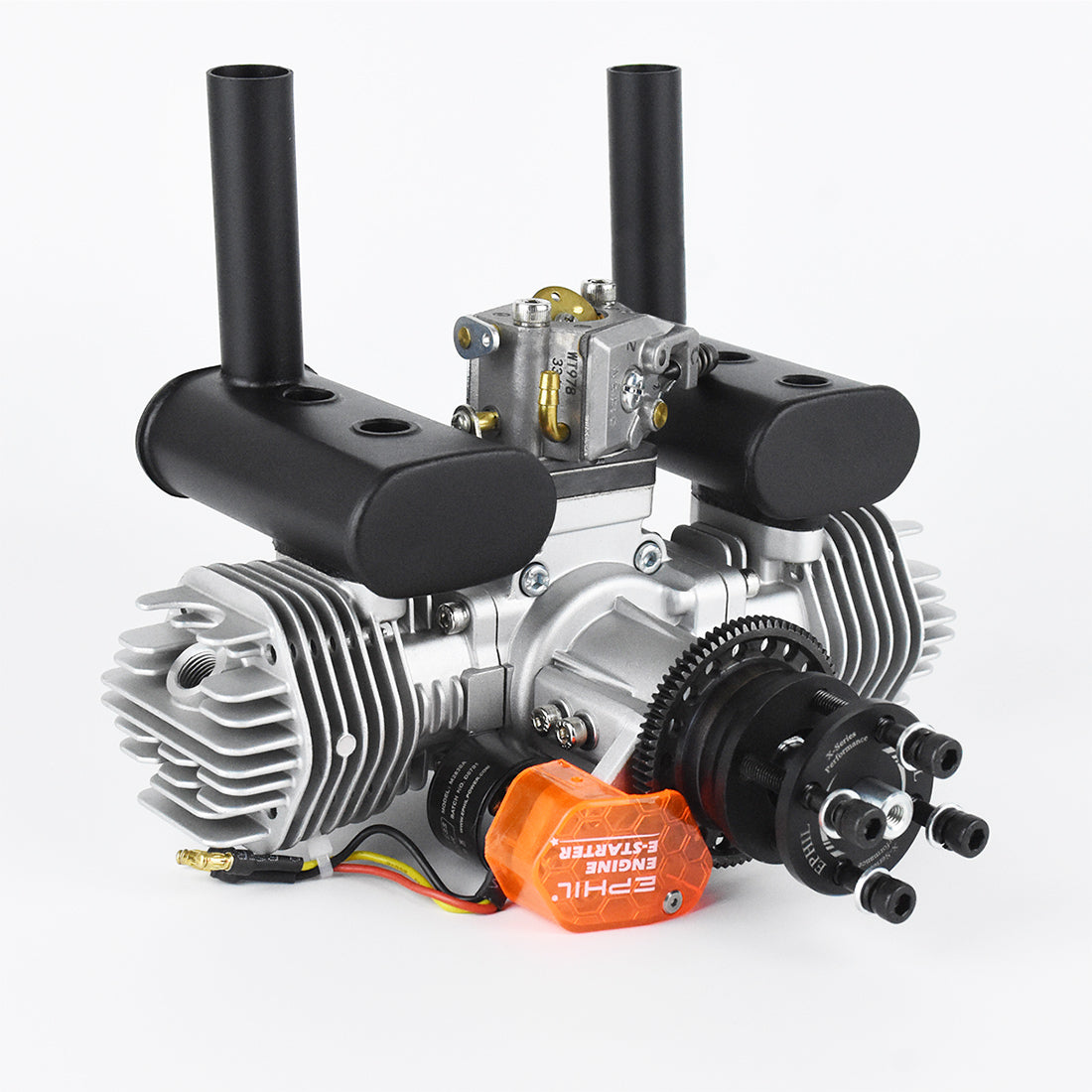 EPHIL X-40cc-T Pro Electric Starter Twin-cylinders Two-Stroke Horizontally Opposed Gasoline Engine Model for Fixed-Wing Aircraft Models - RAZORDON