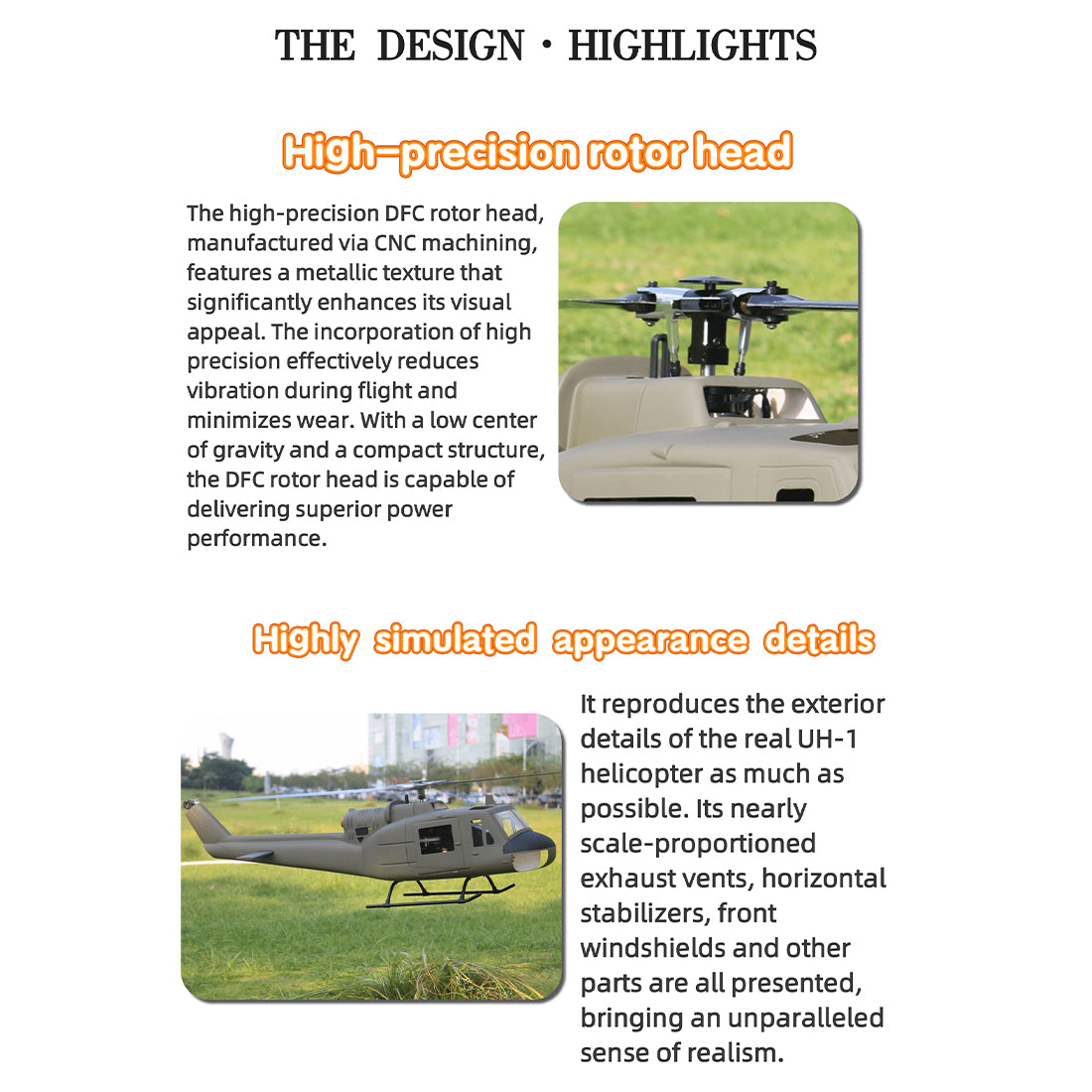FLISHRC FL500 UH-1 Huey 500-Class 2.4G 6CH Scale RC Helicopter - RAZORDON