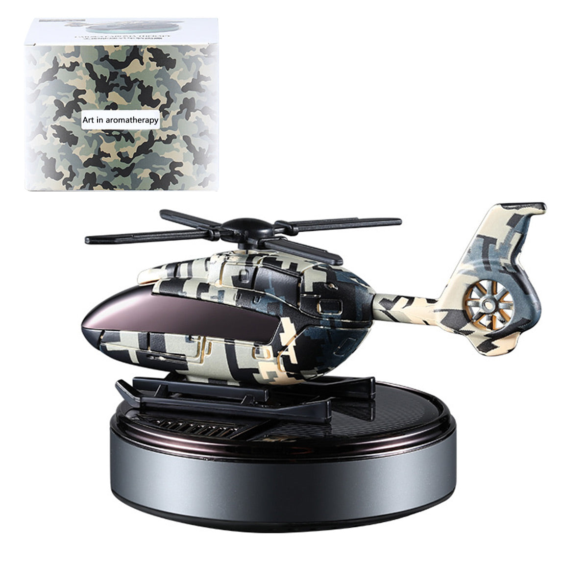 Helicopter-Shaped Rotating Solar-Powered Car Air Freshener - RAZORDON