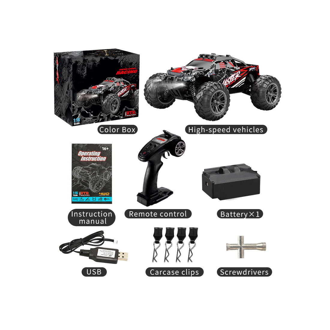 1/16 Scale 4WD RC Large Tire Truck - RAZORDON