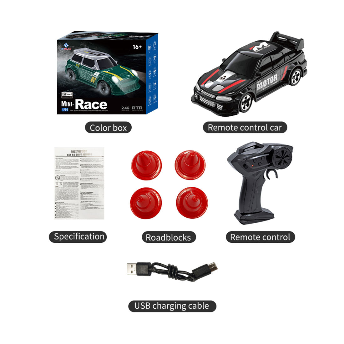 1/64 Scale 4WD RC Drift Car - RAZORDON