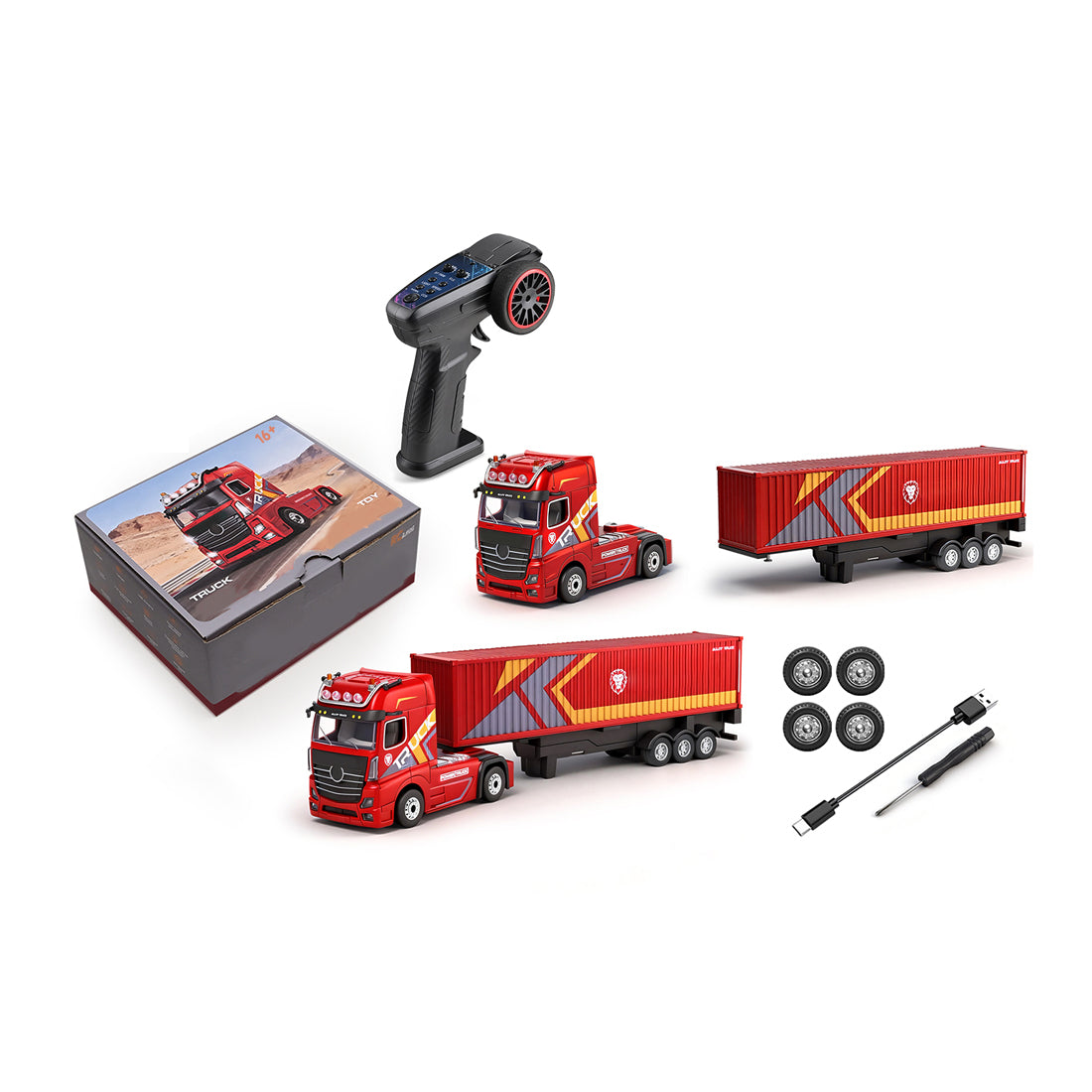 1/64 Scale 2.4GHz 4WD RC Container Truck RTR – razordon