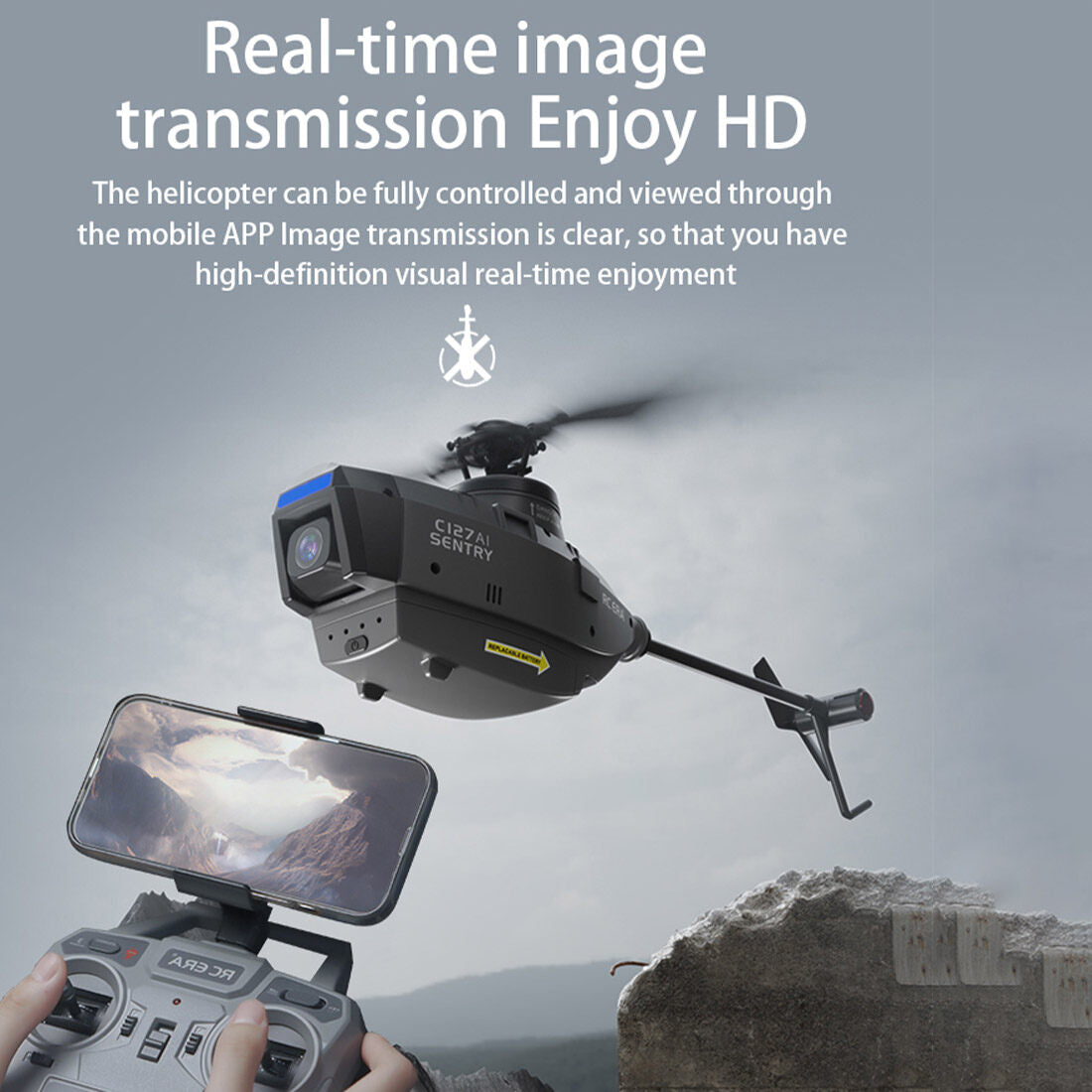RC ERA C127AI Helicopter Scout Drone Model 2.4G 4CH Single-Rotor Brushless Model Without Aileron