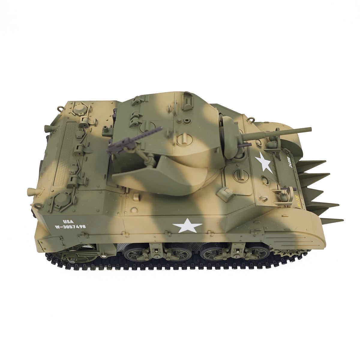 1/16 Scale 2.4G US M5A1 Stuart Light Tank Model with Sound & Light Effects, Telescopic Smoking Exhaust - Razordon