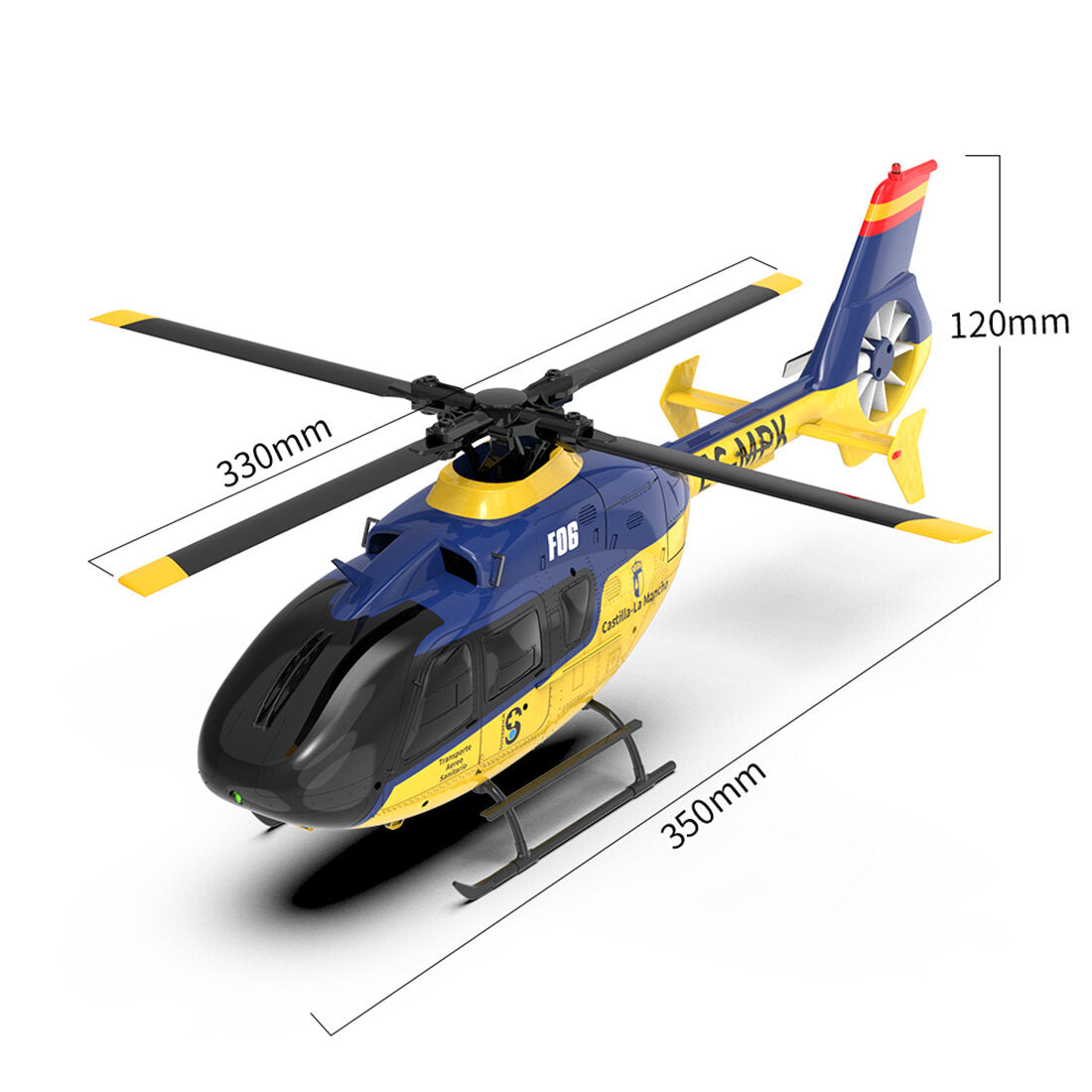 YU XIANG F06 EC 135 2,4G 6CH Brushless RC-Helikopter im Maßstab 1/36, Direktantrieb, 3D/6G Flybarless RTF (Modus 1/Modus 2 umschaltbar)