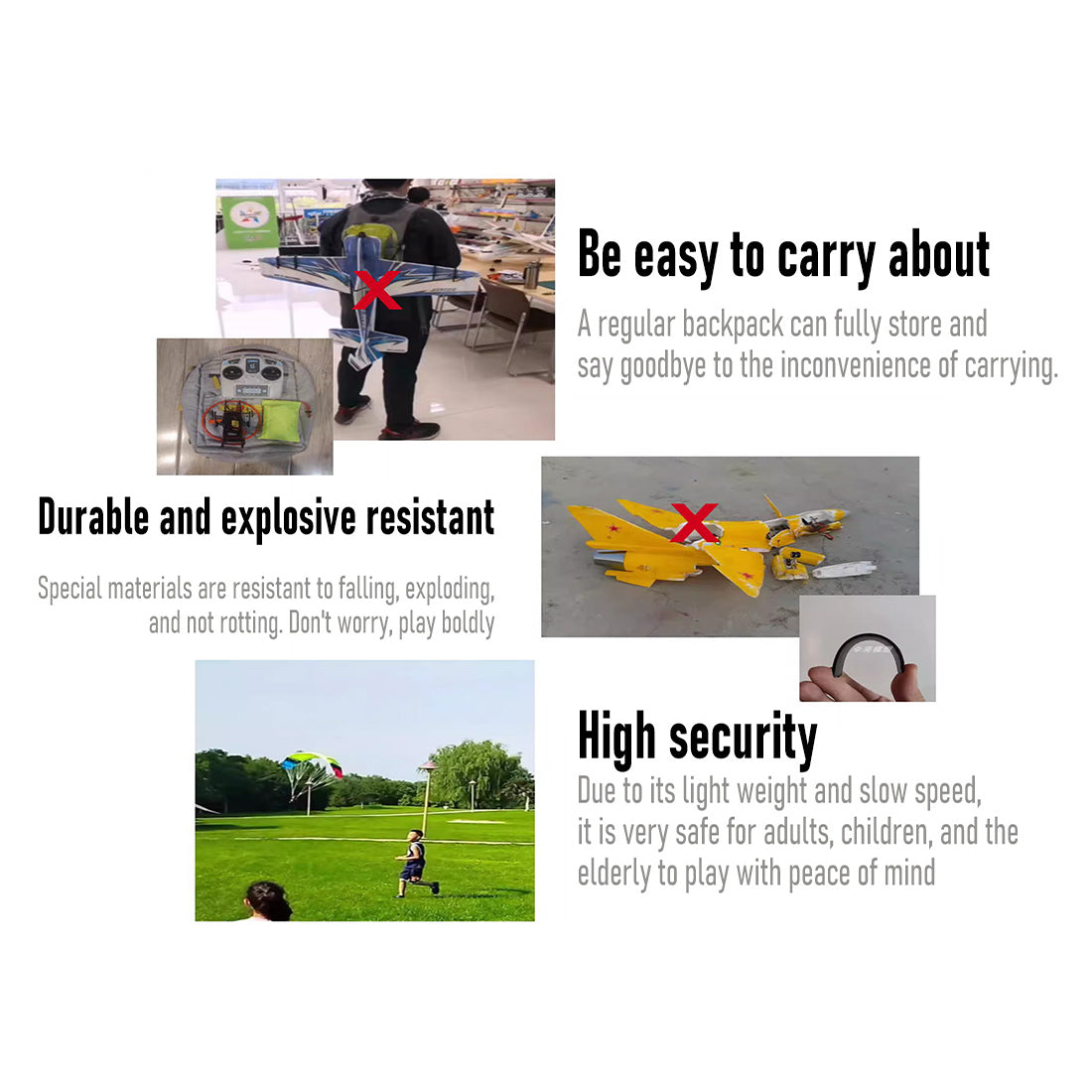 WOLFBUSH 2.4G 128cm Wingspan Mini Electric RC Stunt Paraglider Model (RTF) - RAZORDON