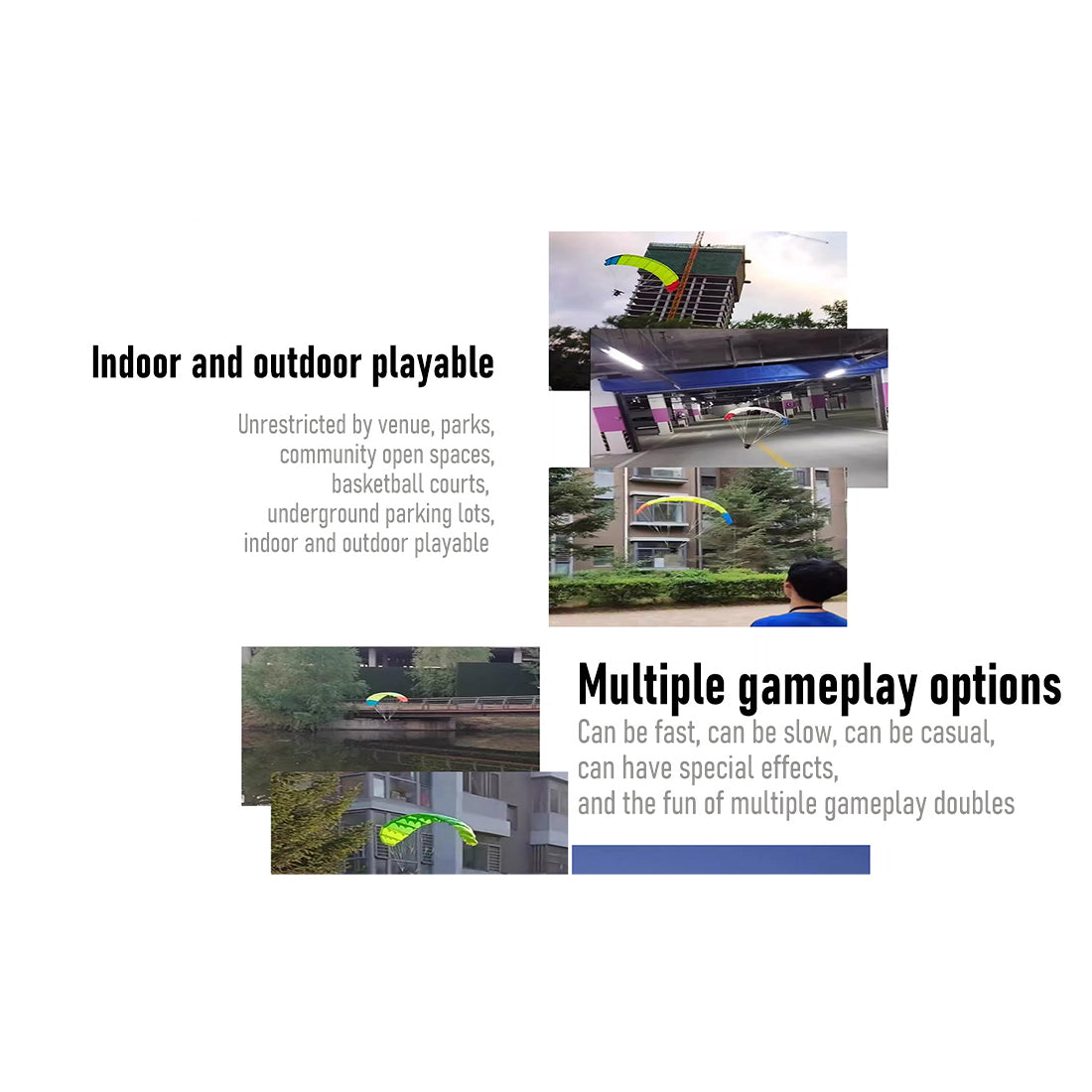 WOLFBUSH 2.4G 128cm Wingspan Mini Electric RC Stunt Paraglider Model (RTF) - RAZORDON