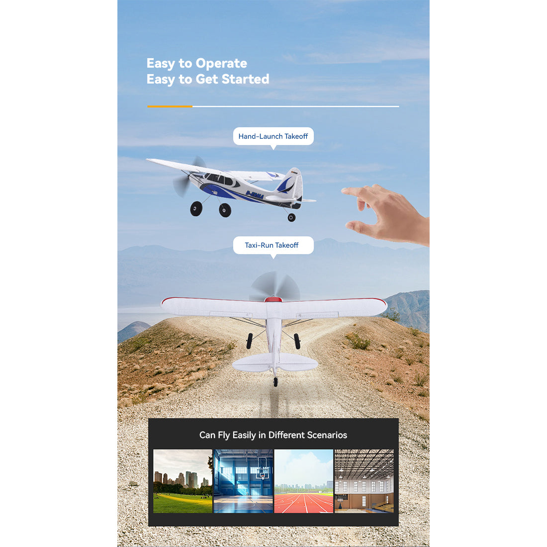 2.4G 6CH 500mm Wingspan Single-Wing Trainer RC Airplane Model - RAZORDON