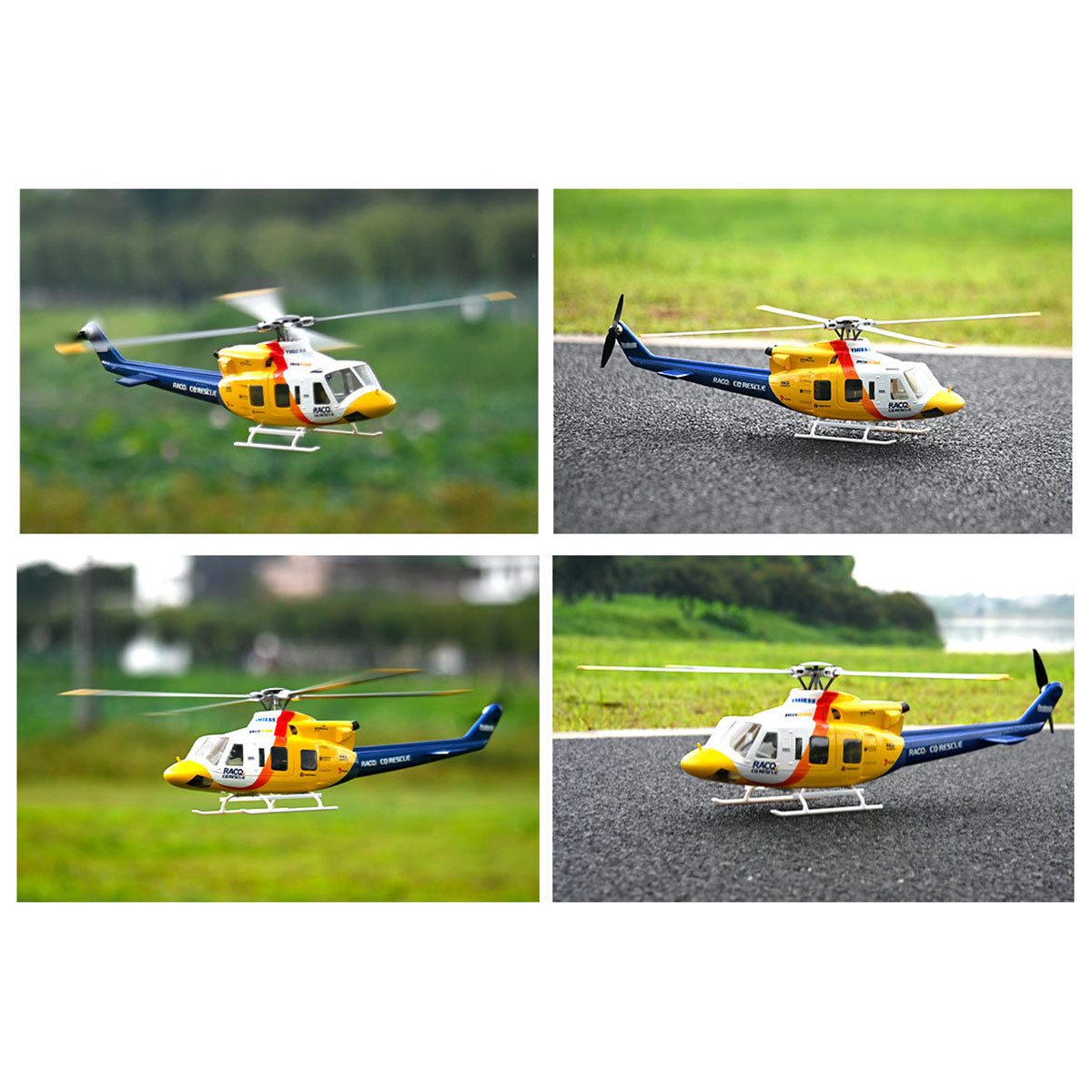 FLYWING BELL-412-V4 470-Class 2.4G 6CH Scale GPS RC Military Helicopter Model - Razordon