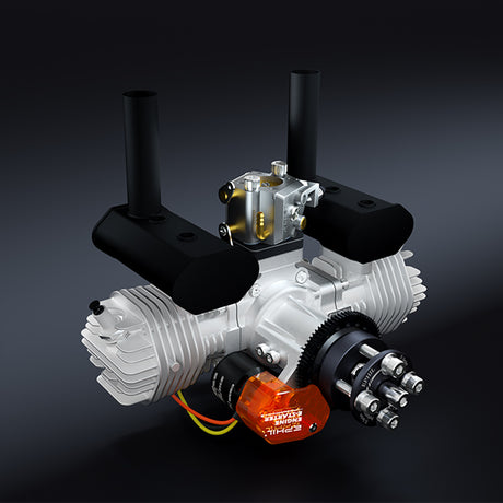 EPHIL X-40cc-T Pro Electric Starter Twin-cylinders Two-Stroke Horizontally Opposed Gasoline Engine Model for Fixed-Wing Aircraft Models - RAZORDON