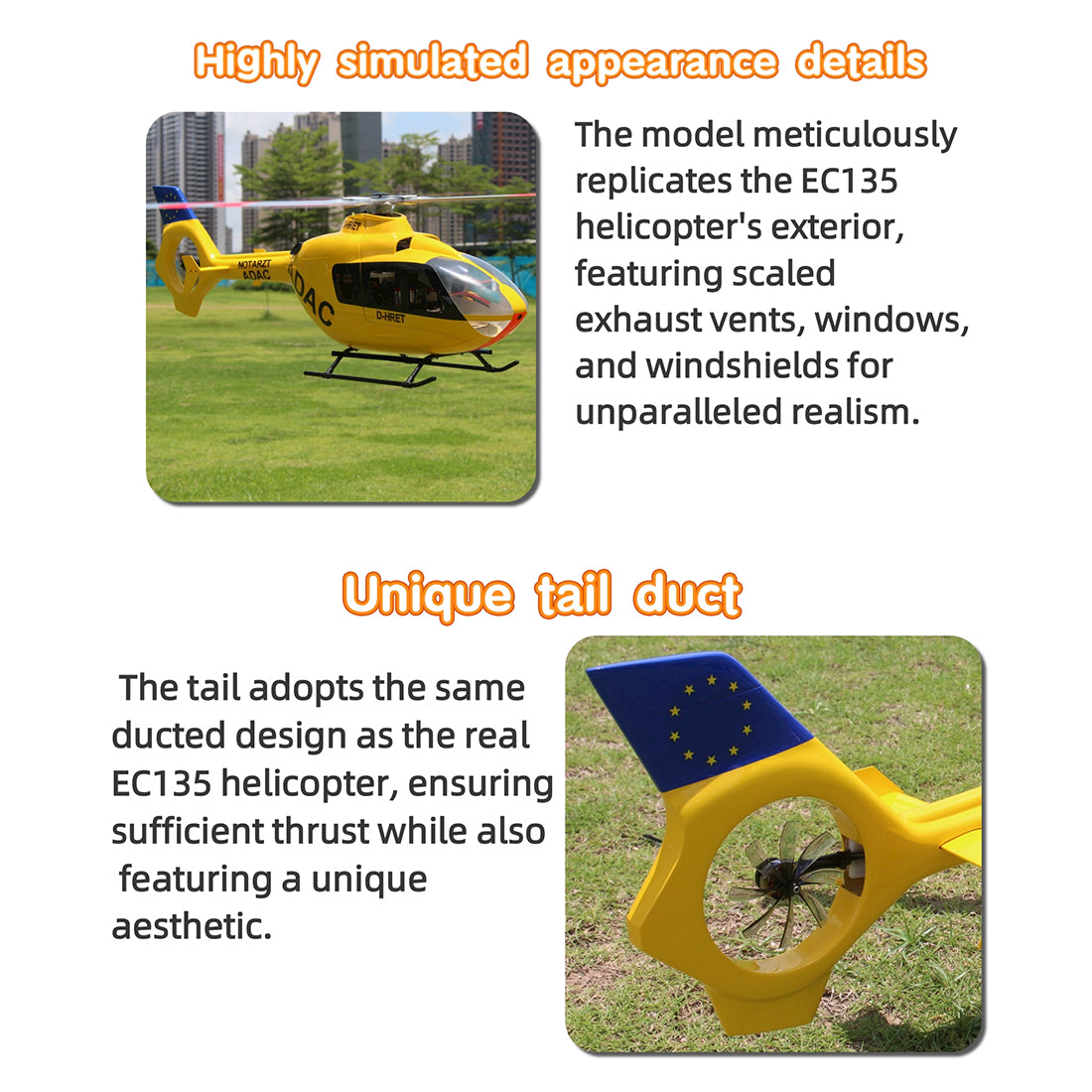 FLISHRC FL500 EC135 500-Class 2.4GHz 6CH Scale RC Helicopter - RAZORDON