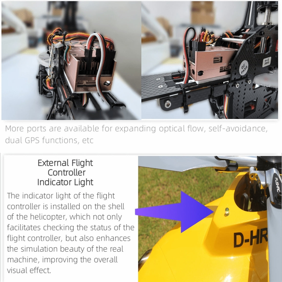 FLISHRC FL500 EC135 500-Class 2.4GHz 6CH Scale RC Helicopter - RAZORDON