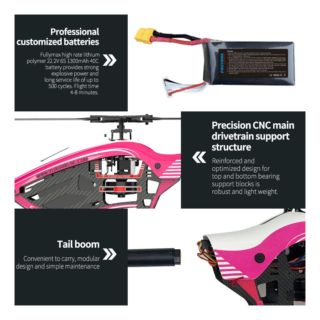 YU XIANG F280 2.4G 6CH RC Brushless Direct Drive 3D/6G Stunt Helicopter RTF Model