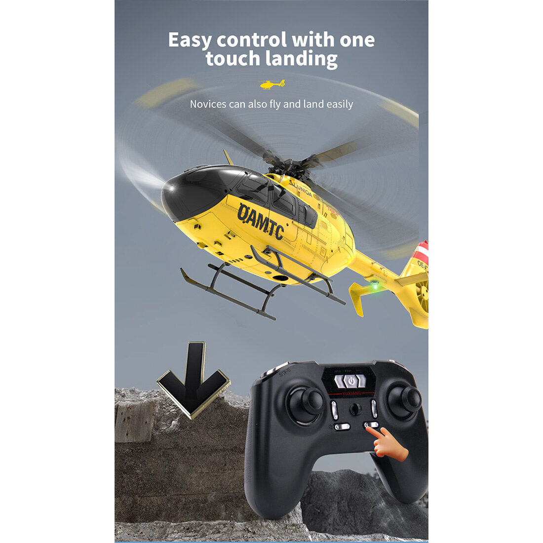 YU XIANG F06 1/36 Scale EC-135 2.4G 6CH Brushless RC Helicopter RTF 3D Aerobatic Remote Control Aircraft Model