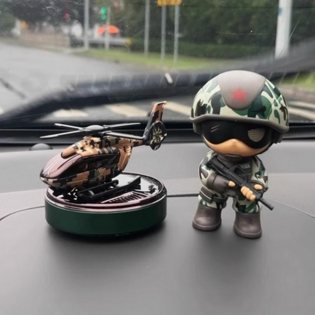 Helicopter-Style Solar-Powered Car Air Freshener Souvenir - RAZORDON