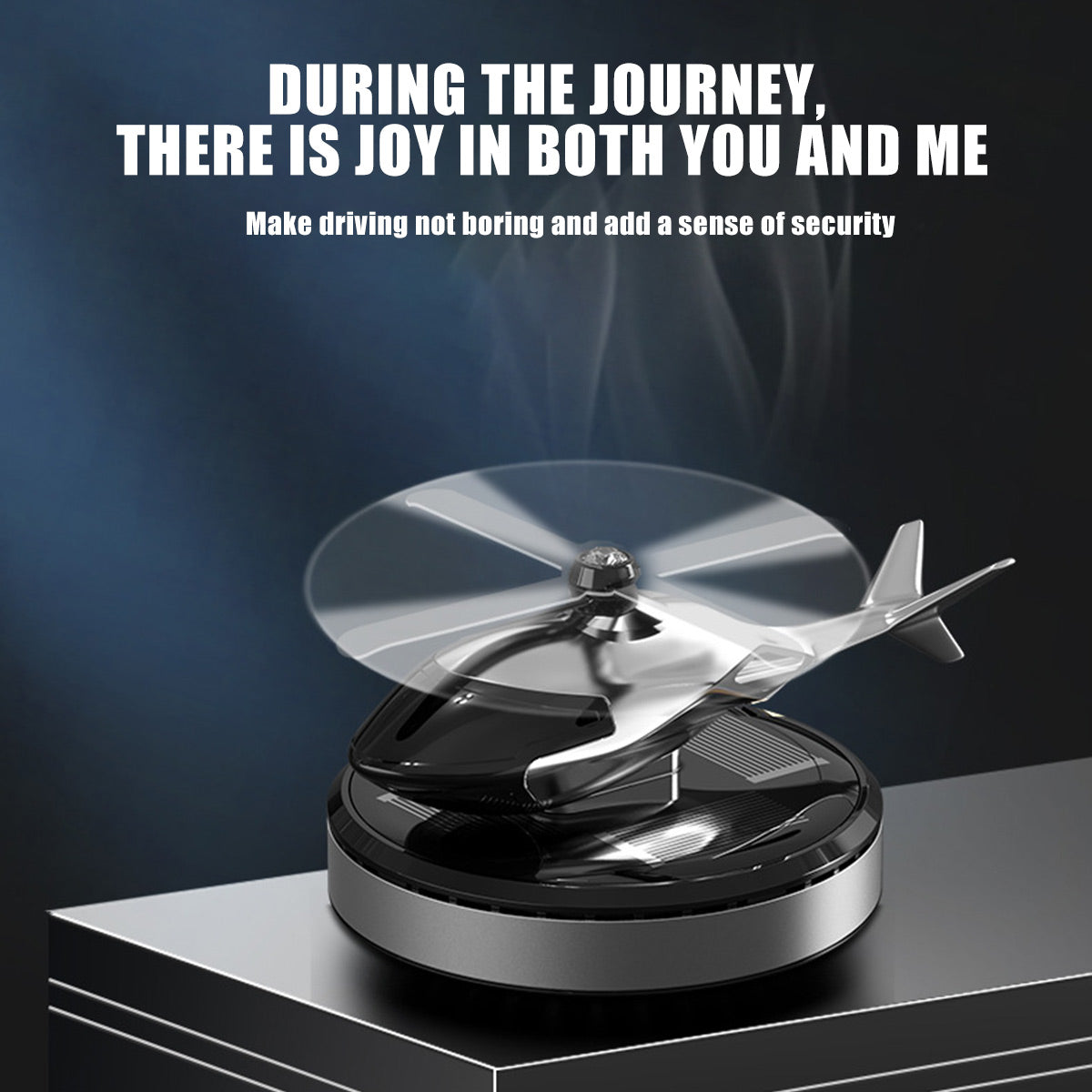 Helicopter-Shaped Solar-Powered Car Air Freshener (Silver) - Razordon