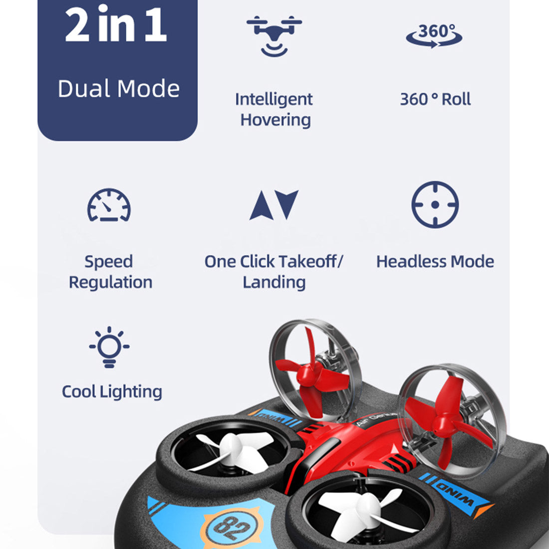 L6082 2.4Ghz RC Electric Amphibious 2-in-1 Aircraft Model Gift for Children
