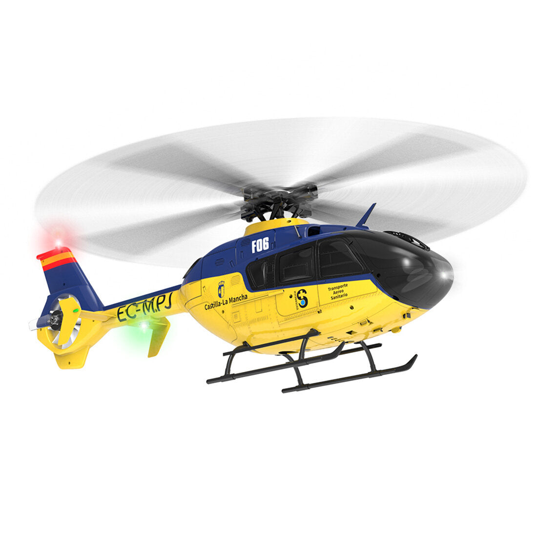 YU XIANG F06 EC 135 2,4G 6CH Brushless RC-Helikopter im Maßstab 1/36, Direktantrieb, 3D/6G Flybarless RTF (Modus 1/Modus 2 umschaltbar)