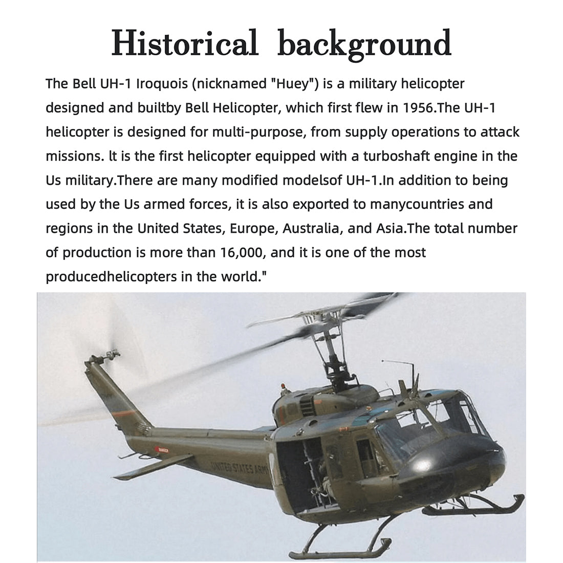 FLISHRC FL500 UH-1 Huey 500-Class 2.4G 6CH Scale RC Helicopter - RAZORDON