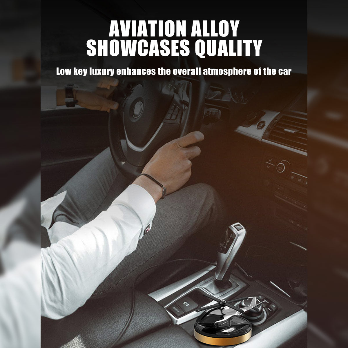 Helicopter-Shaped Solar-Powered Car Air Freshener (Silver) - Razordon