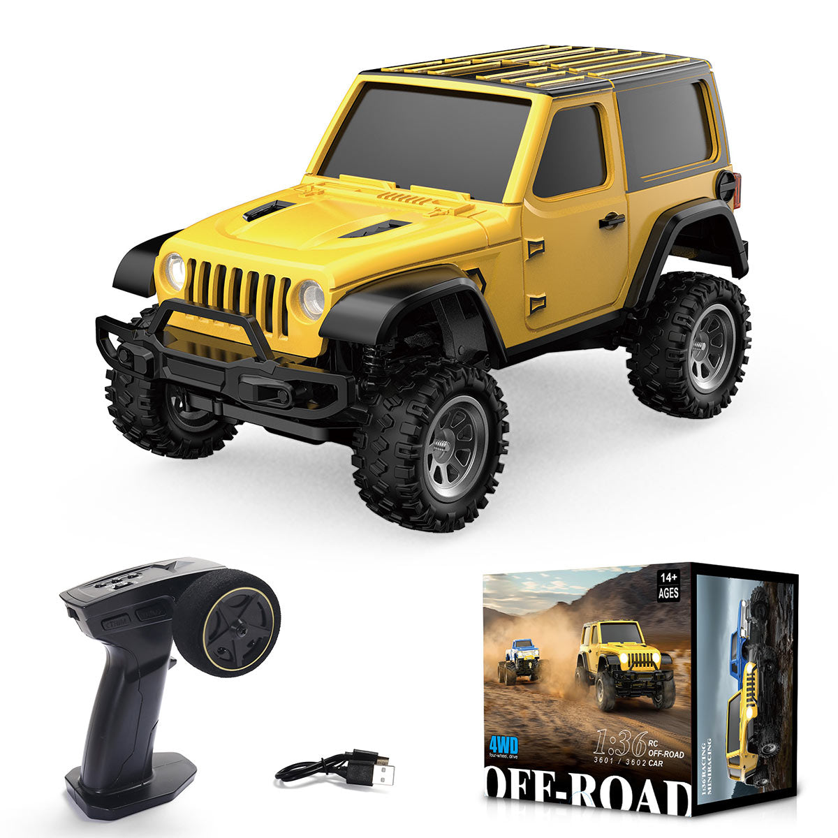 JABAILE 1/36 4WD 2.4G Radio Controlled Off Road Vehicles Mini Crawler Car - RAZORDON