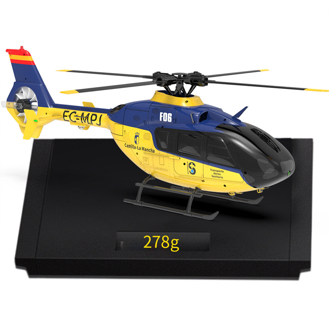 YU XIANG F06 EC 135 2,4G 6CH Brushless RC-Helikopter im Maßstab 1/36, Direktantrieb, 3D/6G Flybarless RTF (Modus 1/Modus 2 umschaltbar)