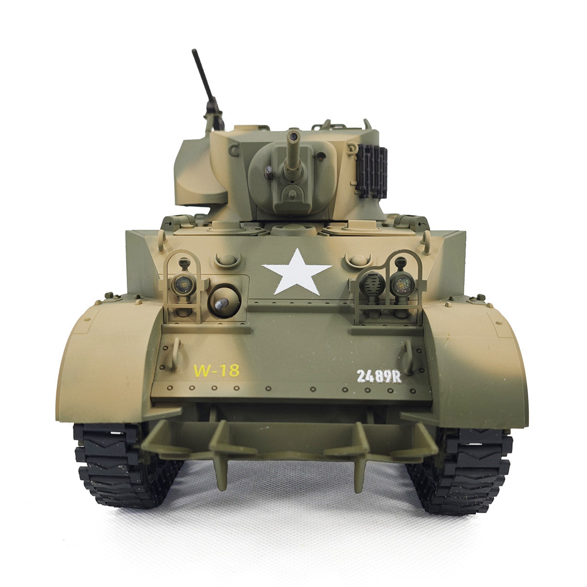 1/16 Scale 2.4G US M5A1 Stuart Light Tank Model with Sound & Light Effects, Telescopic Smoking Exhaust - Razordon
