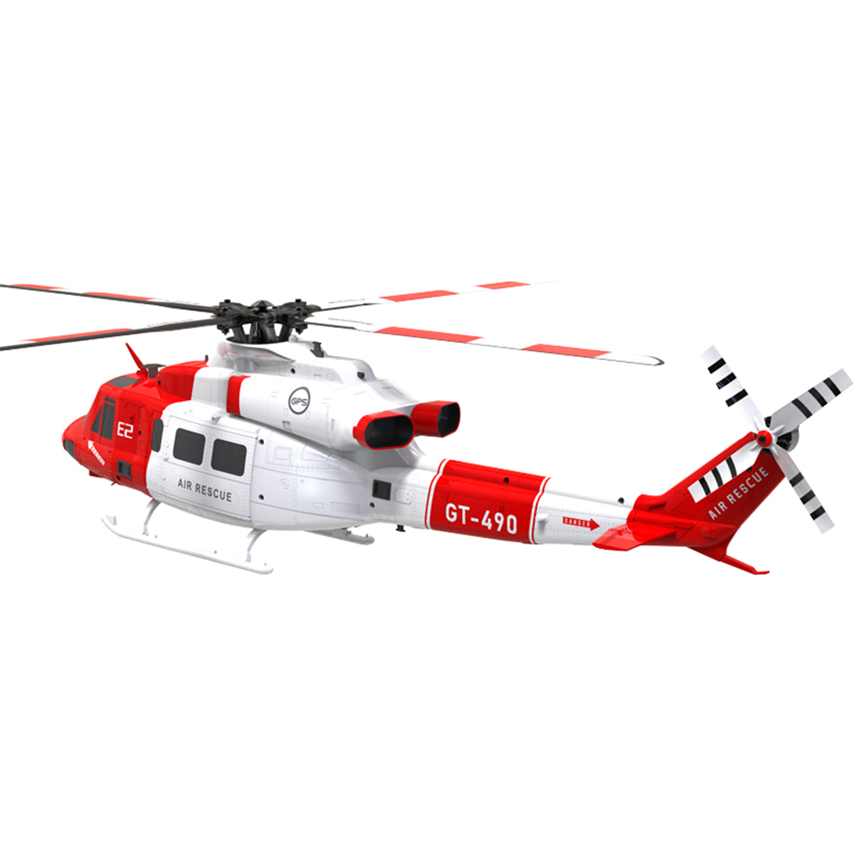 GOOSKY E2 UH-1Y 2.4G 6CH RC Helicopter Brushless Direct Drive Scale Model with LiDAR Positioning GPS Version Rescue Livery RTF - Razordon