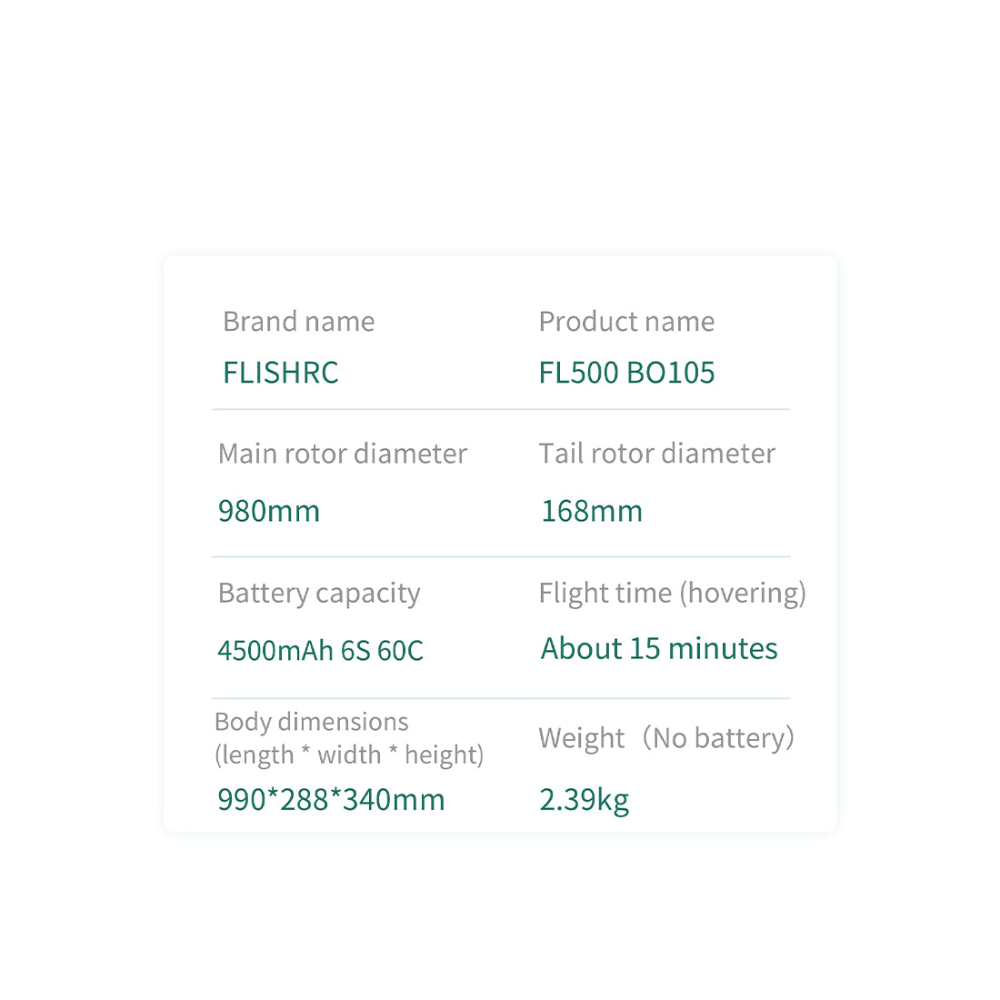 FLISHRC FL500 BO105 500-Class 2.4G 6CH Scale RC Helicopter - RAZORDON