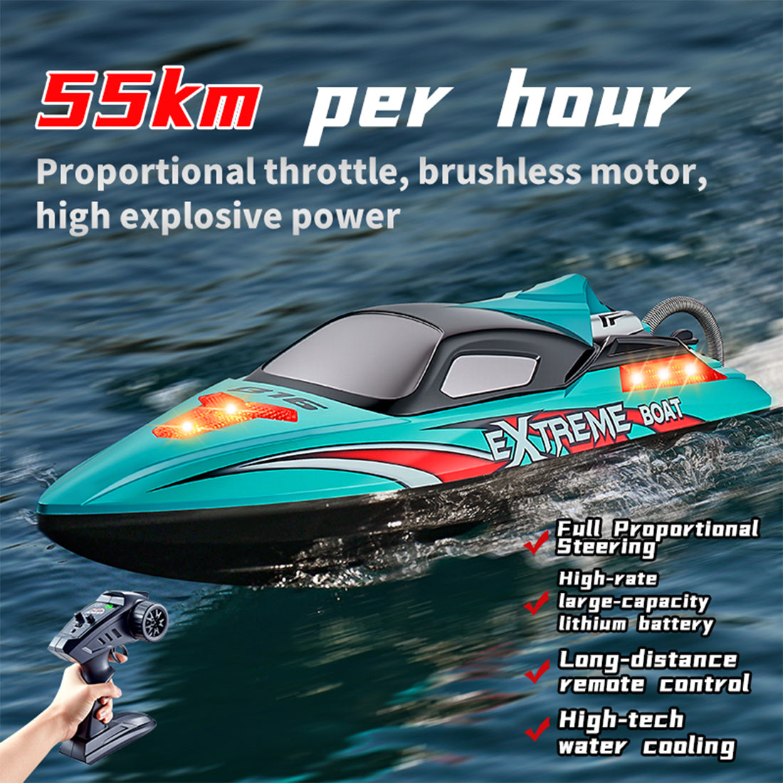 55KM/H High-Speed RC Racing Boat – RAZORDON