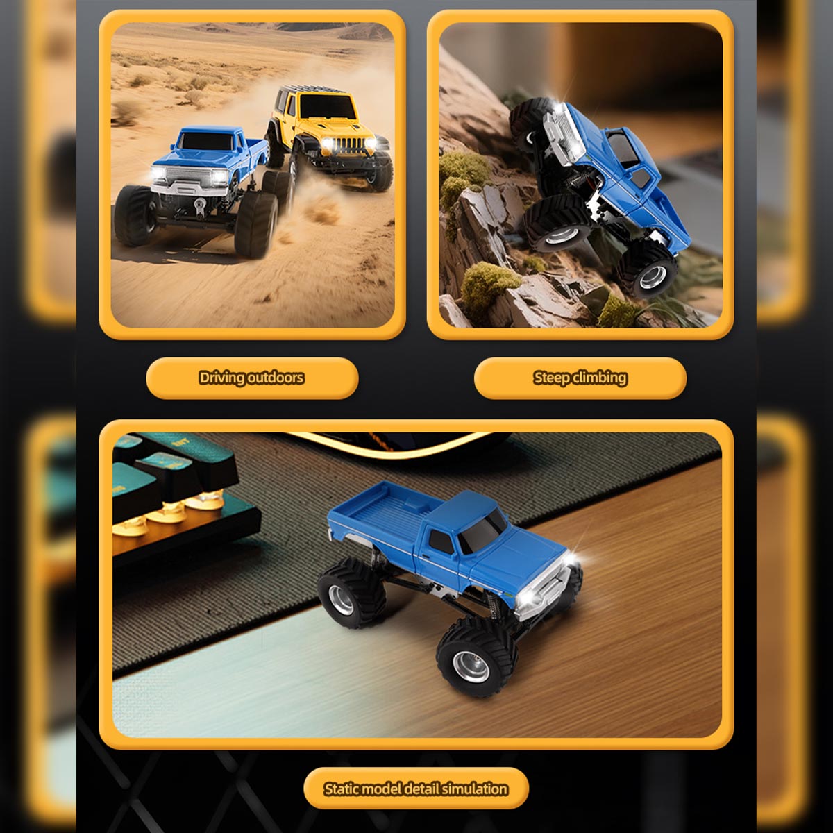 JABAILE 1/36 4WD 2.4G Radio Controlled Off Road Vehicles Mini Crawler Car  - RAZORDON