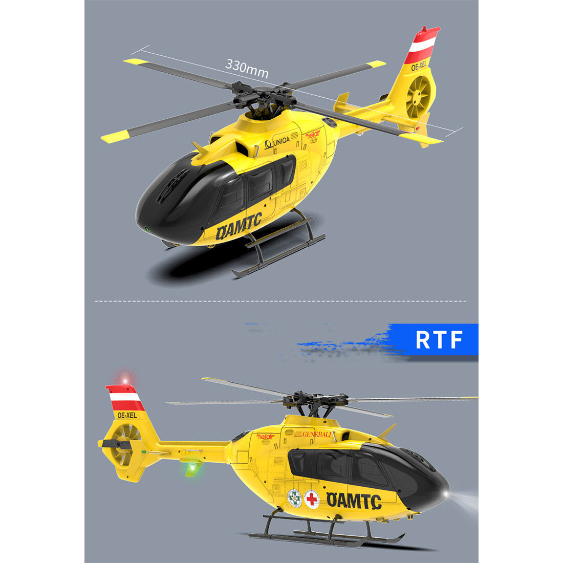 YU XIANG F06 1/36 Scale EC-135 2.4G 6CH Brushless RC Helicopter RTF 3D Aerobatic Remote Control Aircraft Model