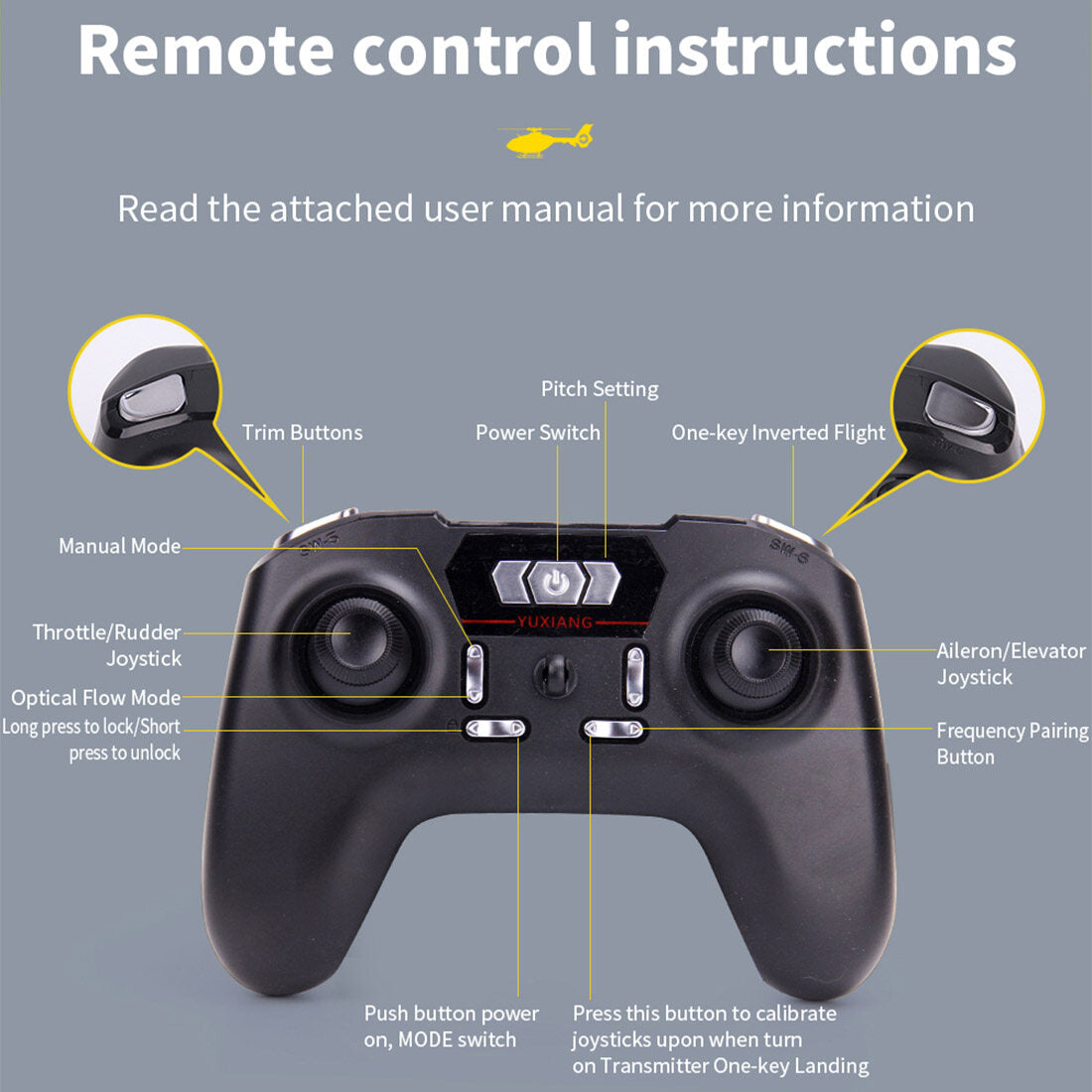 YU XIANG F06 EC 135 2,4G 6CH Brushless RC-Helikopter im Maßstab 1/36, Direktantrieb, 3D/6G Flybarless RTF (Modus 1/Modus 2 umschaltbar)