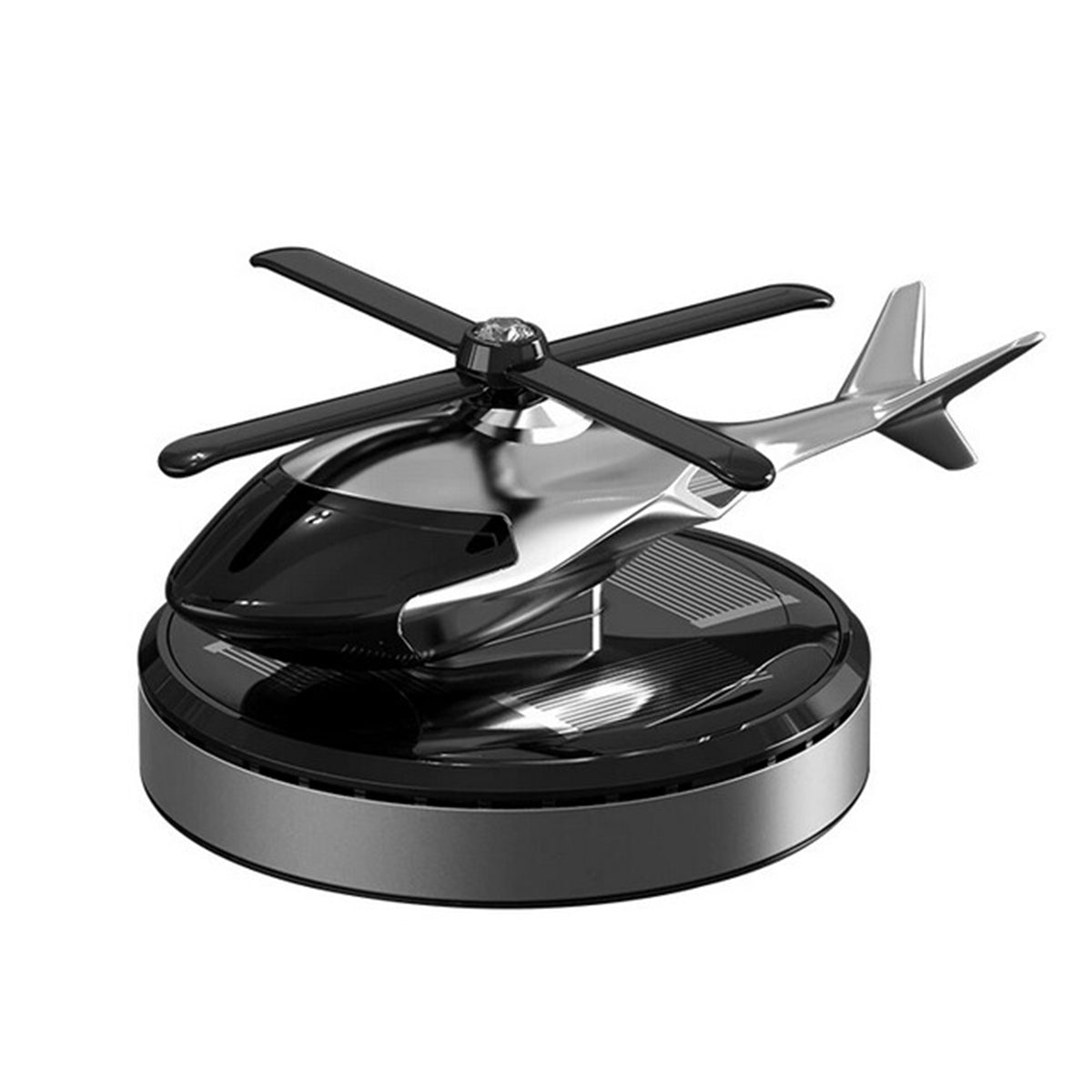 Helicopter-Shaped Solar-Powered Car Air Freshener (Silver) - Razordon