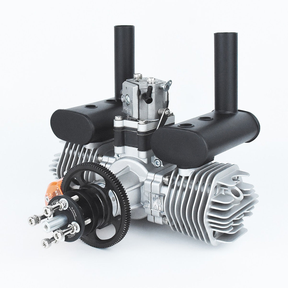 EPHIL X-76cc-T Pro Electric Starter Two-Stroke Twin-Cylinders Horizontally Opposed Gasoline Engine Model for Fixed-Wing Aircraft Models - RAZORDON
