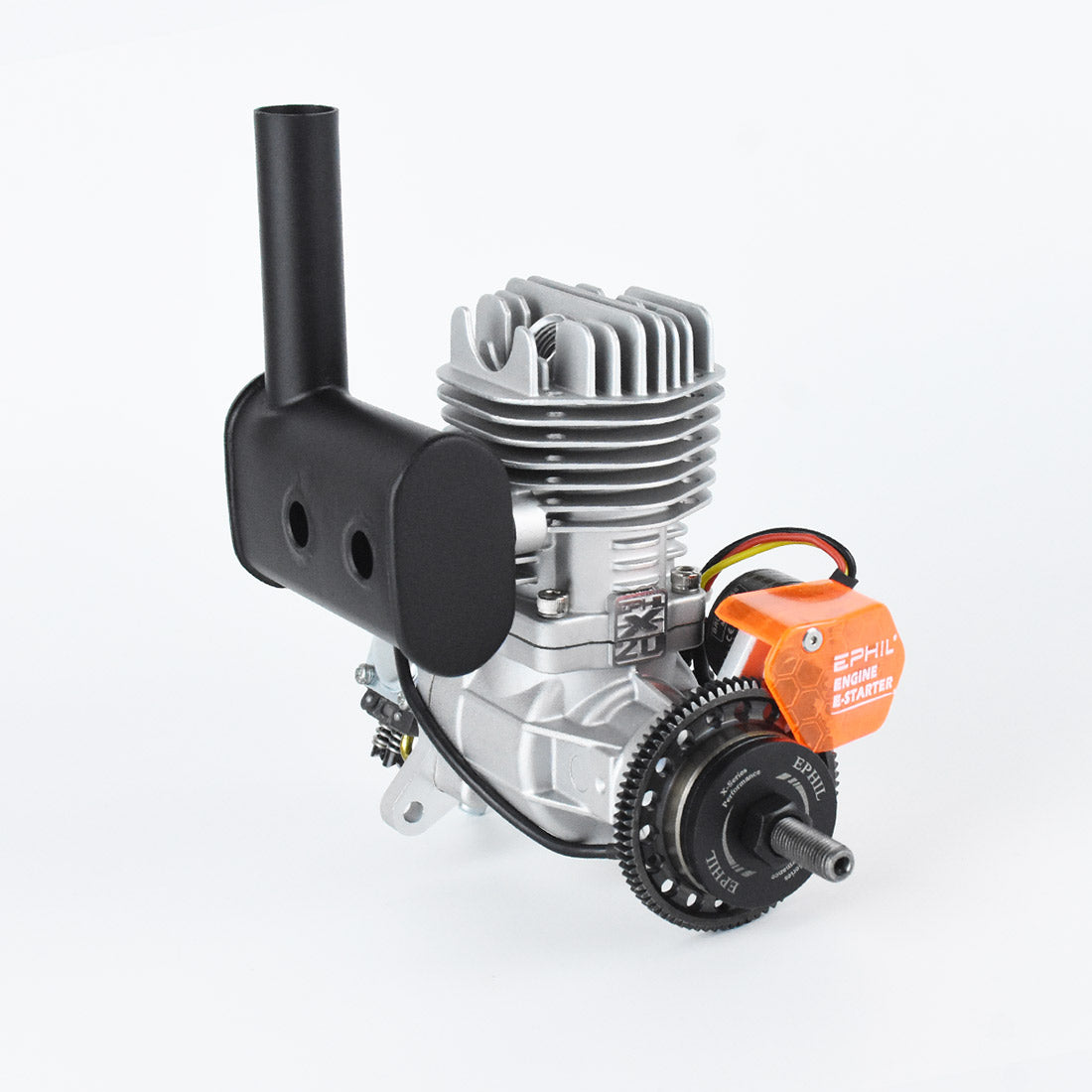 EPHIL X-20cc-S Pro Electric Startar Two-Stroke Single Cylinder Side Exhaust Gasoline Engine Model for Fixed-Wing Aircraft Models
