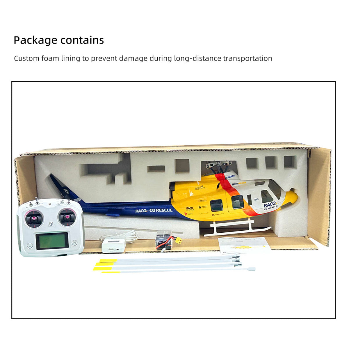 FLYWING BELL-412-V4 470-Class 2.4G 6CH Scale GPS RC Military Helicopter Model - Razordon