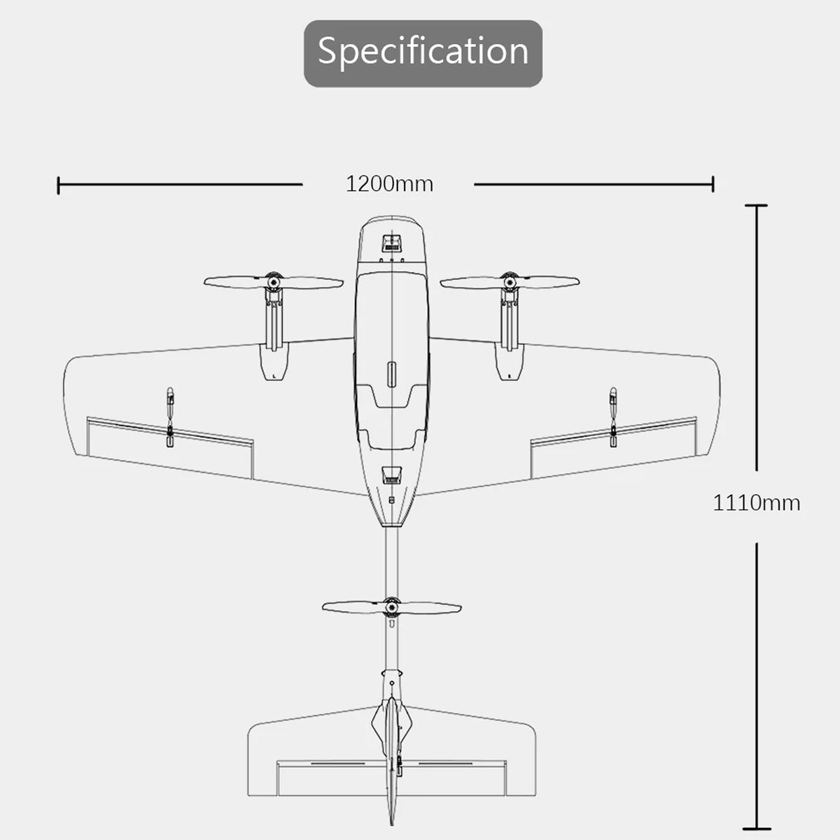 HEEWING Cruza T2 VTOL 2.4G EPP Vertical Takeoff and Landing Fixed-Wing RC Aircraft with FPV Camera Mount and Flight Controller - Razordon