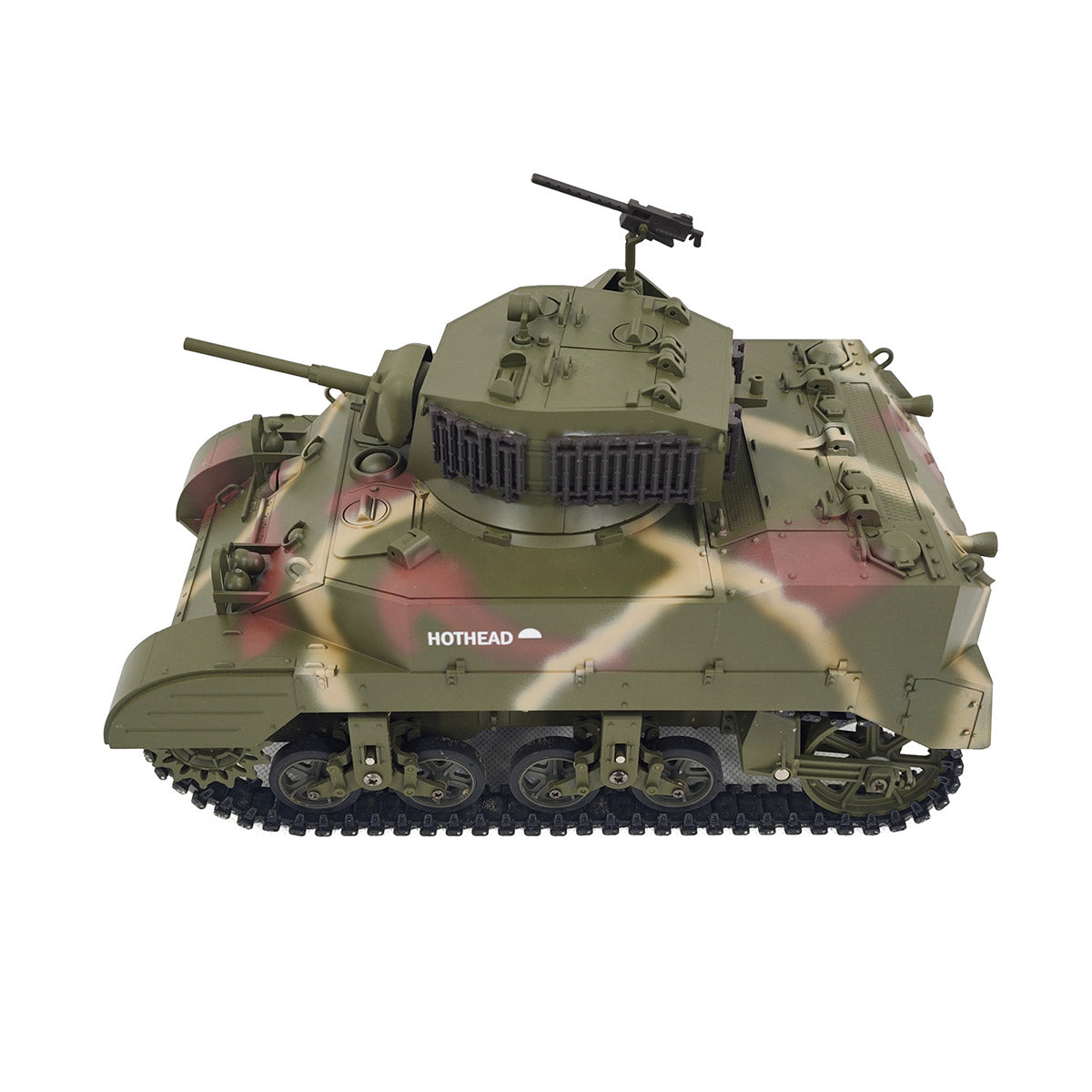 1/16 Scale 2.4G US M5A1 Stuart Light Tank Model with Sound & Light Effects, Telescopic Smoking Exhaust - Razordon
