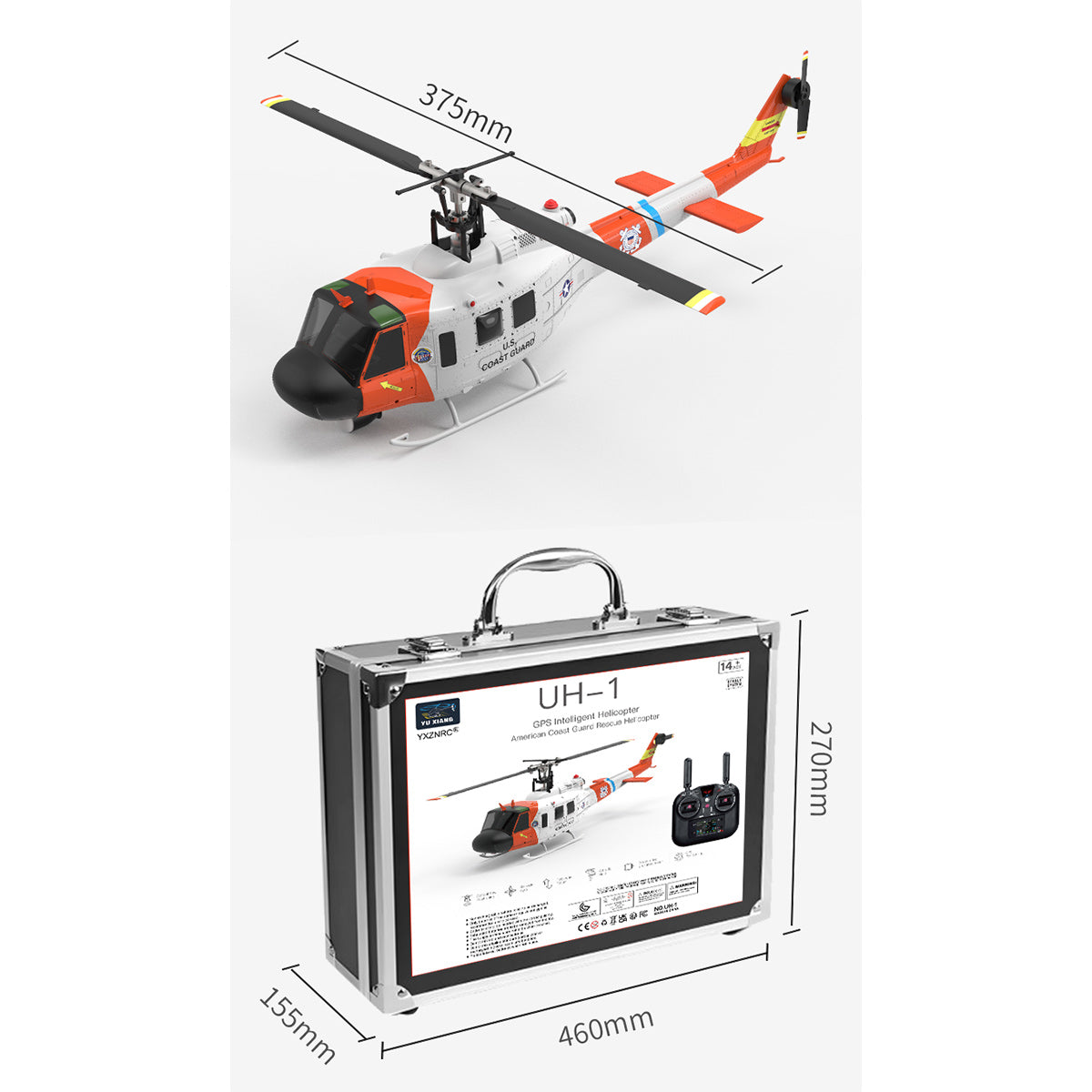 WOLFBUSH YUXIANG F07S UH-1 Huey 1/34 Scale RC Helicopter - Razordon