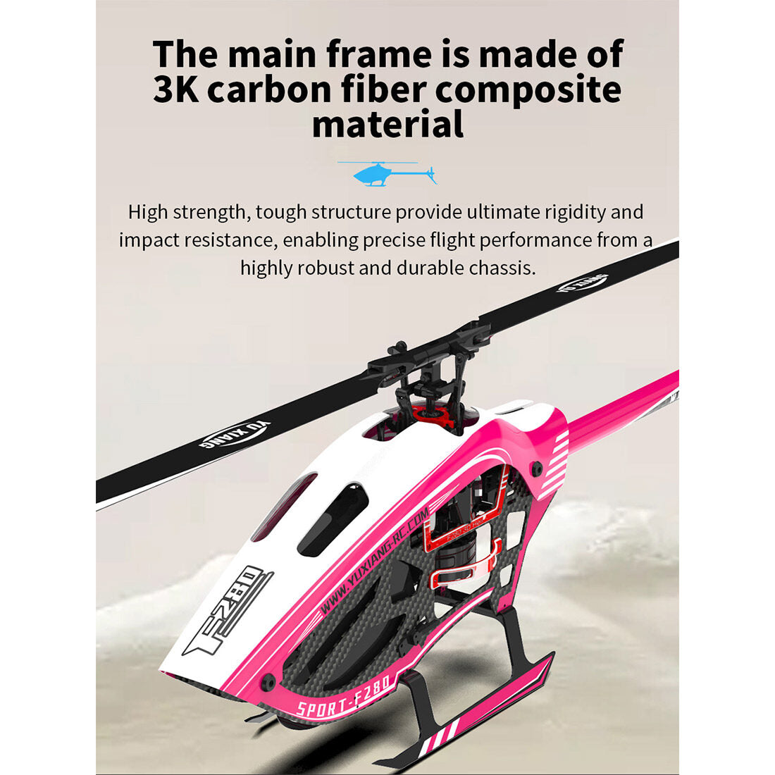 YU XIANG F280 2.4G 6CH RC Brushless Direct Drive 3D/6G Stunt Helicopter RTF Model