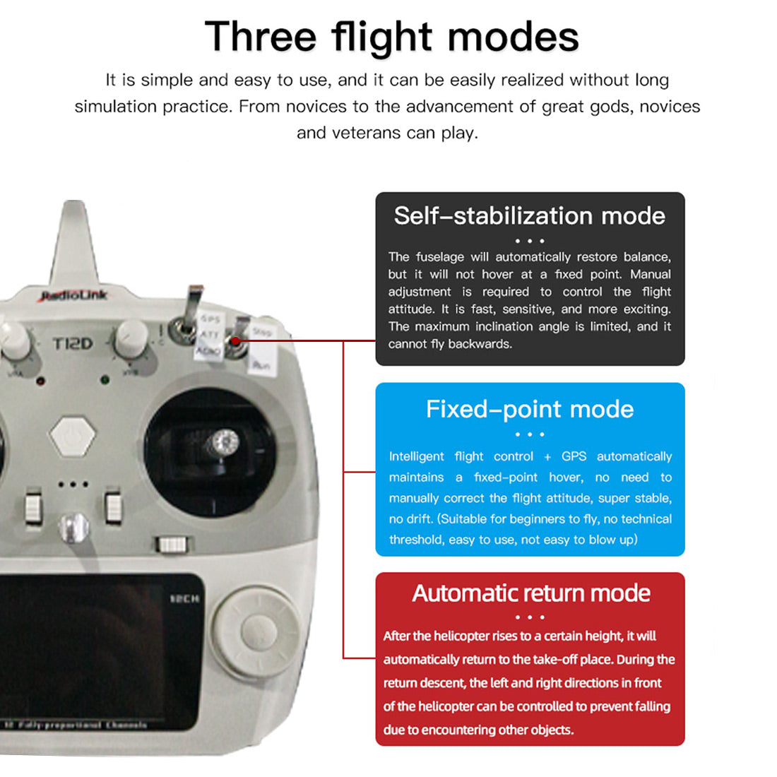 JCZK 300C PRO 2.4G 12CH Flybarless RC Helicopter Model with H2 Smart Flight Control and GPS Positioning (RTF Version)