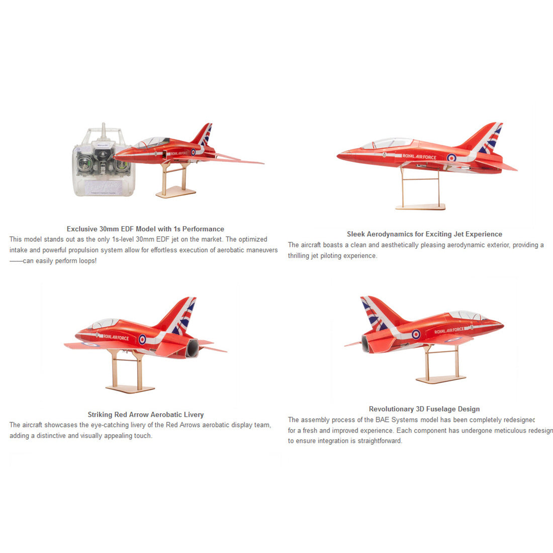 MinimumRC Red Arrow F-15 Aircraft 2.4G 3-channel Multi-protocol RC Ducted Fan Aircraft Model