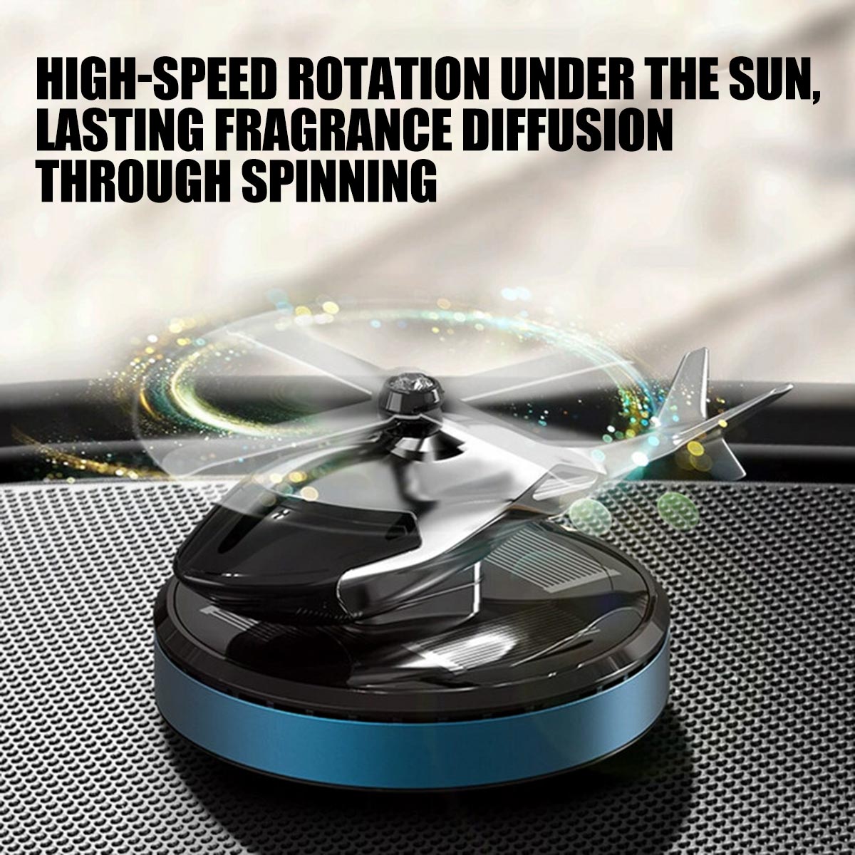 Helicopter-Shaped Solar-Powered Car Air Freshener (Silver) - Razordon
