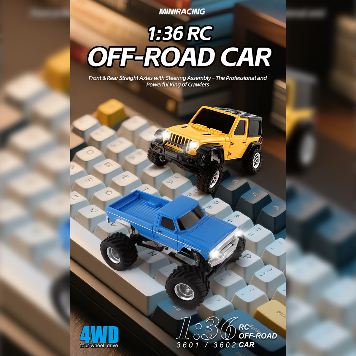 JABAILE 1/36 4WD 2.4G Radio Controlled Off Road Vehicles Mini Crawler Car  - RAZORDON