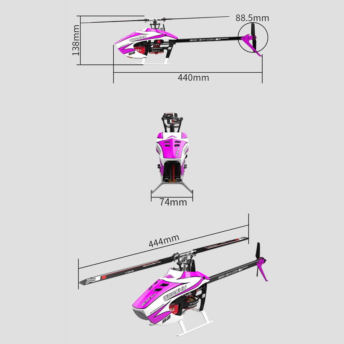 GOOSKY Legend S2 MAX 2.4G 6CH Dual Brushless Direct Drive 3D Stunt RC Helicopter - Razordon